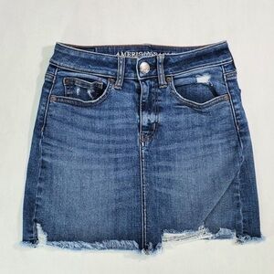 6. AMERICAN EAGLE DISTRESSED JEAN MINI SKIRT